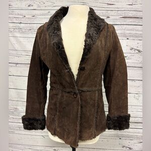 GIACCA Vintage Brown Leather Suede Women's Jacket